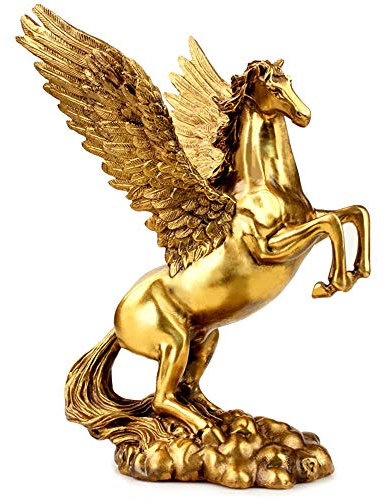 Heimdekoration, DERATON Pegasus-Statue aus reinem Kupfer, Tianma Crafts-Skulptur, mit Flügeln, Wohnzimmer-Heimdekoration, kleine Skulpturen aus der Bürosammlung, perfekte