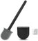 Scopino per WC, in silicone, con supporto da parete, con manico lungo antiscivolo, asciugatura, scopino professionale per la pulizia profonda del bagno (nero)