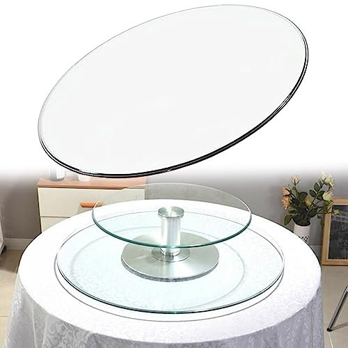 WORDFUN Mesa Comedor Cristal, Cristal Redondo Tablero De Mesa Templado, Espesor 7mm, Robusto Y Duradero, Mesas Camillas Redondas, para Mesa De Comedor Placa Inferior