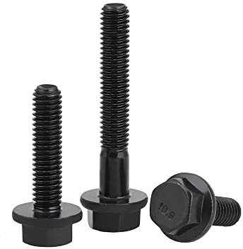 Sechskantschraube, Gewindebolzen, 5/10 Stück M5 M6 M8 M10 M12 M14 M16 Schwarzer Flansch Außensechskantschraube Flanschzähne Sechskantschraube Schraube (Farbe: 5PCS_M8x40- FT Zahnlos) (Color : 10PCS-M