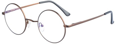 LJCZKA Round Blue Light Glasses for Women Men, Round Computer Eyeglasses Metal Frame for Texting Reading Gaming, Anti Fatigue & Eyestrain