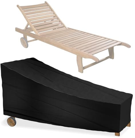 HENGYANG Abdeckung Gartenliege, Schutzhülle Gartenmöbel Abdeckung Wasserdicht Abdeckplane, 210D Oxford Gewebe Abdeckung für Sonnenliege Liegestuhl Deckchair, 210 x 75 x 80 x 40cm