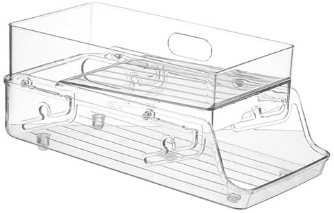 KPHYMOD Organizador Latas Nevera Dispensador De Latas De Refresco para Refrigerador, Soporte Organizador De Bebidas Rodante Automático para Nevera, Almacenamiento Organizador Plegable