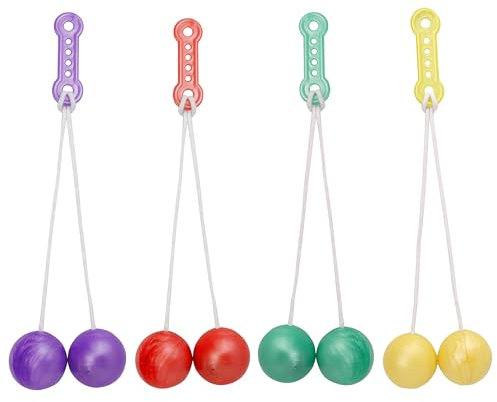 Marsrut klick-Bälle, 1970/70er Jahre, feines Vintage-Stil, Geschenke für Motorik, Urlaub, Geburtstag, Strumpffüller, Outdoor- und Indoor-Funplay (Gelb, Grün, Lila, Rot), 4 Stück