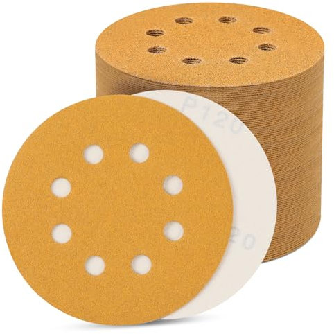 100 Stück Schleifpapier 125mm Klett 150 Körnung,Profi 125 Schleifscheiben Rund 8 Loch für Exzenterschleifer