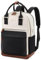 LOVEVOOK Backpack Womens, 15.6 Inch Laptop School Bag, Waterproof Work Travel Rucksack with USB Port, Anti Theft Ladies Computer Back Pack for College Uni Office Business, Beige Black