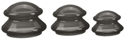 Generic Juego de ventosas de silicona para masaje con ventosa de 3 piezas para espalda, Negro
