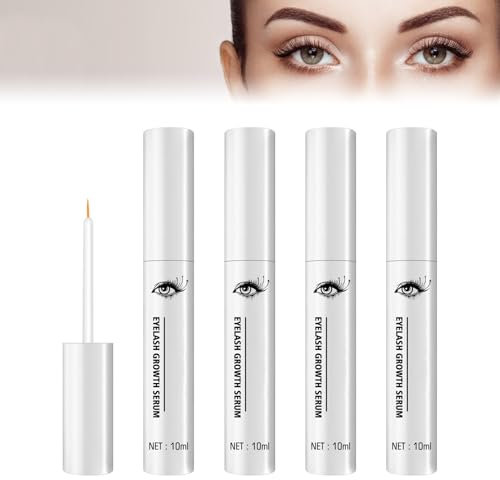 Wimpernserum & Augenbrauen Serum für besseres Wachstum von Wimpern & Brauen, Wimpernserum für Längere, Dichtere Wimpern - Eyelash Serum für Natürliches Wachstum, Stärkere Lashes (4 Stück)
