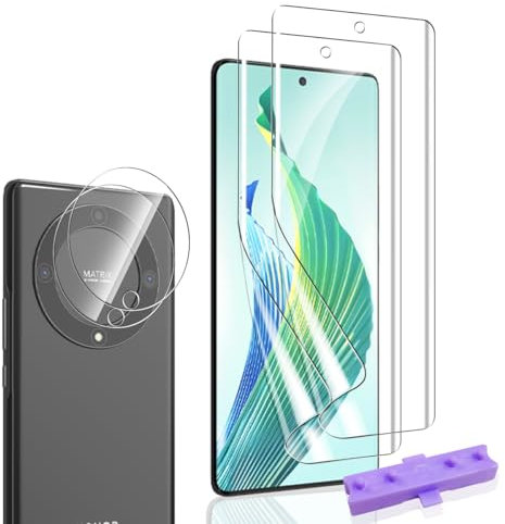 Bekiikoo Protection Écran pour Honor Magic 5 Lite et Verre Trempé Caméra Protecteur [2+2 pièces], Sans Bulles HD Transparent Doux TPU Film Protection pour Honor Magic 5 Lite Protection Écran