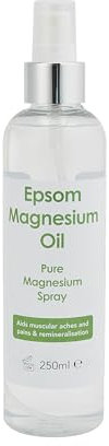 Epsom Magnesium Oil Body Spray – A Pure and Natural Source of Magnesium Chloride. Magnesium Spray Supplement Supports Muscle Recovery and is Vegan and Palm Oil-Free – 250ml.