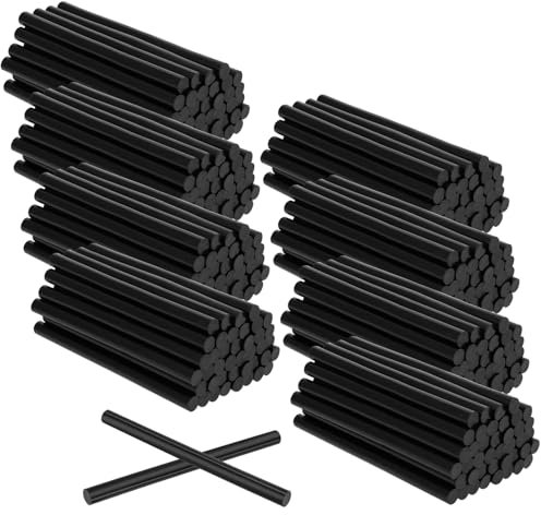 NAMYEUT 200 Stück 100 x 7mm Heißklebestifte Schwarz, Klebesticks Heißkleber, Heißklebepistole Sticks, Heißklebesticks 7mm Heißklebestift für DIY Bastelprojekte Reparieren Dekorieren