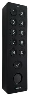 tedee Keypad PRO, Abre la Puerta con la Huella Digital o con un código de Forma rápida y cómoda, hasta 100 PIN y 100 huellas dactilares, Accesorio tedee Smart Lock, Bluetooth (Negro)