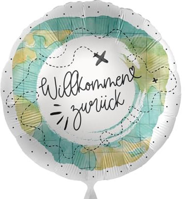 Ballon Willkommen Zurück Folienballon Welcome Back Rückkehr Party Begrüßung Heimkehr Luftballon Made in EU - ungefüllt, Helium geeignet