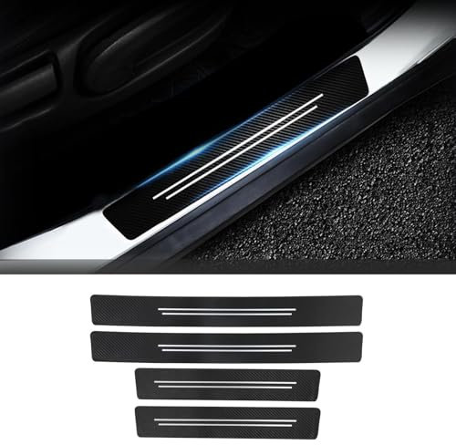 4 Stück Auto Einstiegsleisten Schutz für VW Golf 6 VI 2008-2013, Kohlefasermaterial Autotürschwellenleiste Schwellerleisten Auto Zubehör