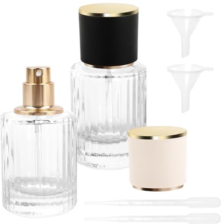 Parfümzerstäuber, 2Pcs 30ML Leere Parfüm Abfüller Glas Nachfüllbar Flaschen | Parfüm Zerstäuber Sprühflasche, Tragbare Atomizer für Frauen Mädchen Unterwegs Datum