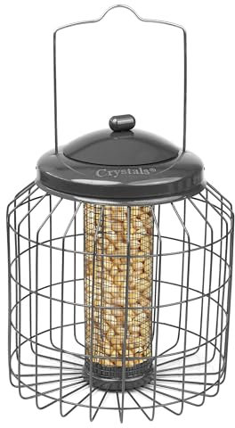 Crystals Squirrel Proof Hanging Bird Feeder for Small Birds – Heavy Duty Garden Peanut & Fat Ball Feeders – Wild Bird Feeders (Peanut Feeder)