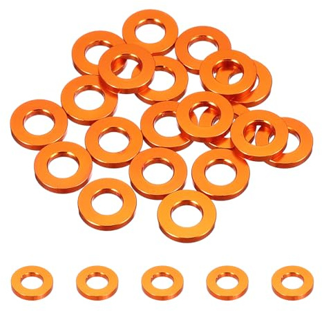 sourcing map 20 Stück M6 flache Unterlegscheibe, Aluminiumdichtung, eloxiert, Senkkopf, Lochdurchmesser 6 mm, runde Unterlegscheiben für Schrauben RC/FPV/PC/Drohne/mechanisches Zubehör, Modellteile