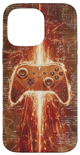 Manette de Jeu vidéo Gamer Garçons Hommes Graphique Orange Gaming Coque pour iPhone 14 Pro Max