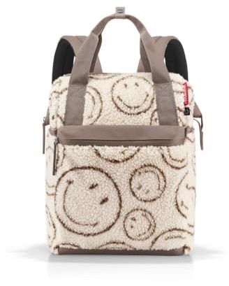 reisenthel allrounder R smiley® teddy chocolate – Rucksack und Tragetasche in einem – Mit Stecklasche für Reisetrolleys