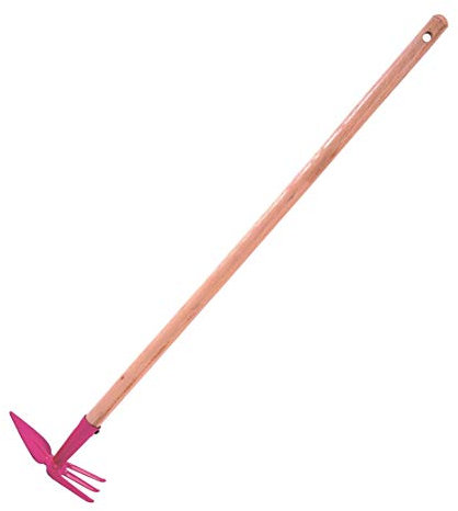 Bikain Serfouette Junior avec Fourche - Modèle BI5005J - Manche en Bois de pin et Base en métal - 82 cm - Outil Complet - Renfort de jonction des 2 Parties - Entretien du Jardin
