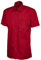 247-Clothing Mens Classic Short Sleeve Shirt Poplin Office Casual Easy Care Colours (16 Collar, Red)