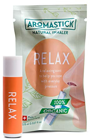 Aromastick Relax - Ayuda a relajarte y enfrentar la presión - Inhalador terapéutico natural - Aromaterapia - 100% aceites esenciales puros orgánicos, bio, Lavanda, Mandarina, Vetiver