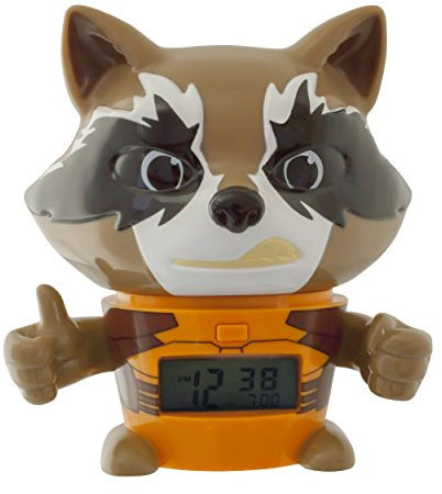 Réveil veilleuse Rocket Raccoon Les Gardiens de la Galaxie Vol. 2 Marvel BulbBotz 2021357 avec son caractéristique pour enfant