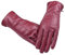 Long Keeper Lederhandschuhe Damen Faux Leder Touchscreen Handschuhe Damen Winter Warm mit Weichem Innenfutter (Rot)