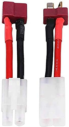 YUNIQUE GREEN-CLEAN-POWER - Adaptateur Câble Deans T vers Tamiya pour Véhicules RC et Batteries Lipo | Compatible avec Les Chargeurs | Connecteurs Mâle et Femelle, Rouge Noir, Plastique