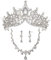 3-teiliges Hochzeitsschmuck Braut Set, Diadem Prinzessin Erwachsene Kristall Silberketten set mit ohrringen für Damen