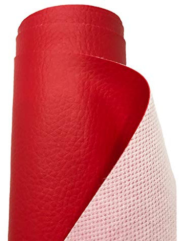 A-Express Premium Gekörnt Wasserdicht Kunstleder Gekörnt Lederimitat Texturiert Lederstoff Meterware - 200cm x 140cm (Rot)