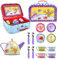 SOKA Little Bugs Metal Tin Teapot Set with Carry Case Toy for Kids - 18 Pcs Illustrated Colourful Design Toy Tea Party Set for Boys and Girls Pretend Role Play