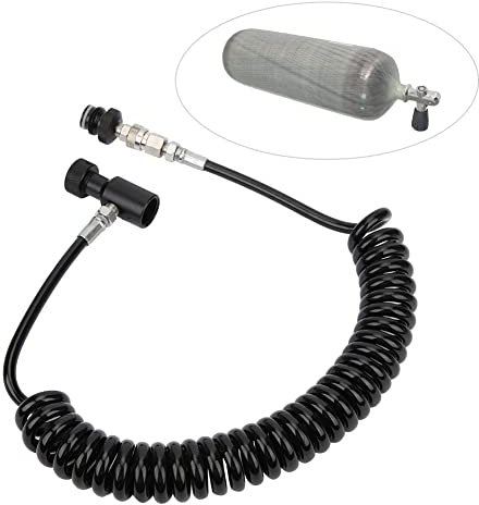 Paintball Adapterschlauch Verbindungsschlauch aus Aluminium Luftspule Paintball Fernleitung mit 3000psi Manometer
