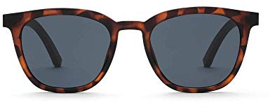 TAKE A SHOT Sonnenbrille Holz Damen Klassisch Schmal eckige Gläser Blau, UV400 - Havana Vintage Holz-Sonnenbrille Herren ROB