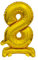 GoDan Beauty&Charm Luftballons Zahlen 0-9 zum Aufstellen auf dem Tisch 38 cm Folienballon Geburtstagsluftballons Zimmer und Raumdekoration beim Geburtstag Jubiläum (Zahl 8 Gold)