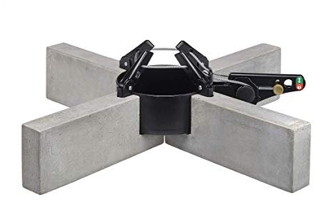 Krinner Design Weihnachtsbaum Christbaumständer Kopenhagen Beton/schwarz inkl. Fußpedal- und Einseiltechnik für Baumhöhe bis 2,5m 95022, Grau Schwarz, 50cm