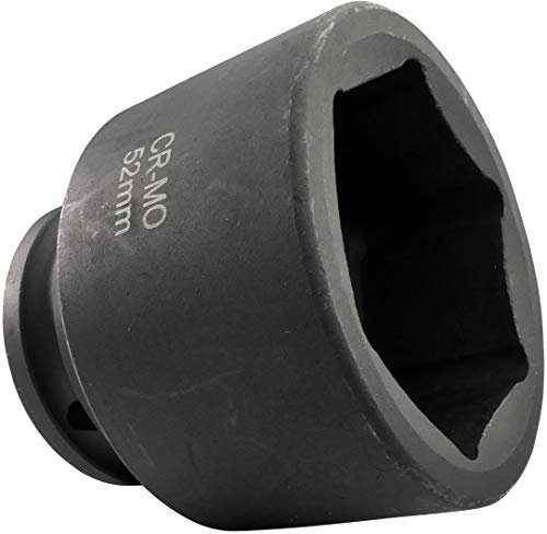 Aerzetix - C45255 - Douille à Percussion - Embout de Vissage - Courte - 3/4x52mm - pour Clé à Choc/Cliquet Manuelle/Pneumatique - Corps Cylindrique - Hexagonale/6 Pans Allen - en Acier CR-MO - Noir