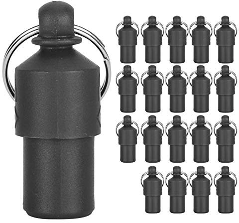 20 Stück Anti-Lost Pet Dog ID-Tag, Pet Puppy Cat Collar Anhänger Name Adressetikett Aufbewahrungsröhre Lost-Proof(schwarz)