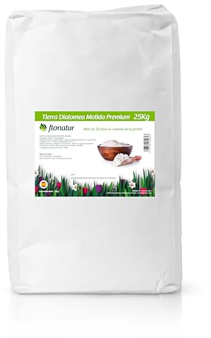 Tierra diatomea molida Natural 500kg, múltiples usos, Tratamiento eficaz contra Insectos y Fertilizante Natural (20 Sacos de 25kg)