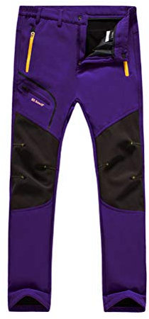 Tomwell Femme Softshell Doublé Polaire Coupe-Vent Imperméable Outdoor Sport Pantalon Escalade Camping Randonnée Trekking Hiver Pants A Violet 4XL