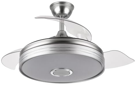 FABRILAMP Ventilador DC 72W, 6120 lm, Bluetooth, 3 aspas, 6 posiciones de velocidad, ideal para refrescar y mejorar la circulación del aire en interiores.