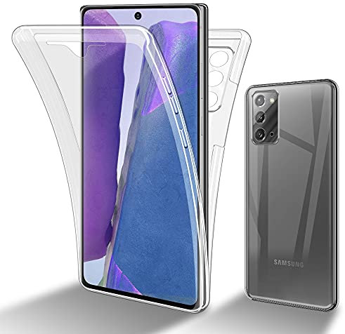Cadorabo Funda Compatible con Samsung Galaxy Note 20 en Transparente - Funda para teléfono móvil de Cuerpo Completo de 360° Delantera y Trasera Protección Integral con protección de Pantalla