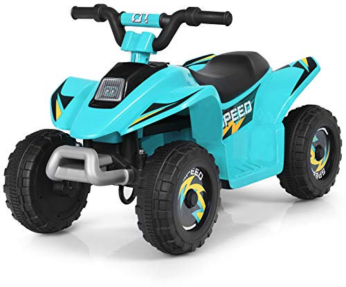 GOPLUS Quad Eléctrico ATV 6V para Niños de 3+ Años, Moto Electrica Infantil con Función Delante y Atrás, Vehículo Eléctrico con Velocidad 2.8-4.6 km/h, Carga Máxima 30 KG, 73 x 40 x 44,5 cm, Azul