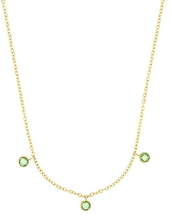 Amor Kette mit Anhänger Edelstahl Damen Halsschmuck, mit Zirkonia synth., 40+2+3 cm, Gold, Kommt in Schmuck Geschenk Box, 2034283
