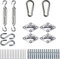 Kit di Fissaggio Installazione 42 Pezzi Acciaio Inox 316 Inossidabile per Tenda Vela Sole Parasole Triangolare Quadrata Rettangolare da Giardino Amaca Dondoli Heavy Duty (Kit Di Fissaggio, Argento)