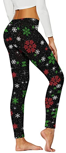 Kamviluer Julleggings för kvinnor, julkostym, leggings, träning, löpning, jultights, stretch, roliga byxor, F-xmas E, 40/44