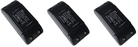 proAMEDEN Interruptor inteligente con WiFi, 220 V, 10A, Smart Switch WiFi, App Tuya/Smart Life, Compatible con Alexa y Google Home, (3/un, Negro)