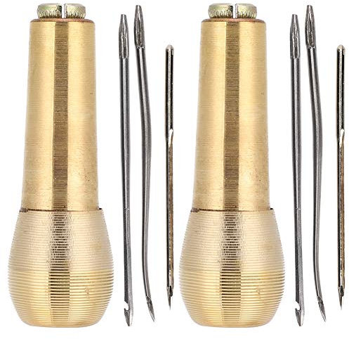 nähahle,Ahle,Nähahle,Leder-Werkzeugs Atz,2 Satz Kupfer Griff Nähen Abwl Taper Lederschuh-Reparatur-Werkzeug Leder Handwerk Nadel-Kit