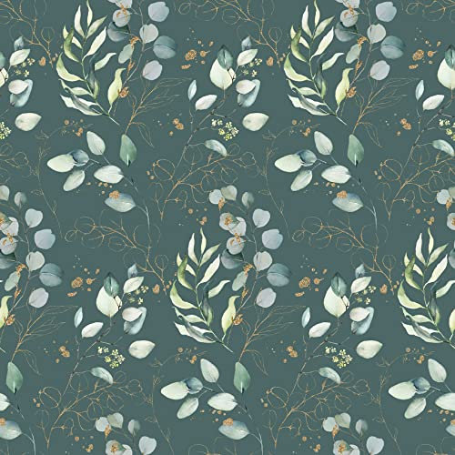 VmG-Store 1m Baumwollstoff zum Nähen 100% Baumwolle Nähstoff KEINE Meterware Kinderstoff Patchwork DIY Basteln Quilten Handwerken (Eukalyptus Grün Bc045)