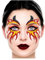 Horror-Shop Feuer Teufel Glitter Gesichts-Aufkleber für Halloween & Karneval